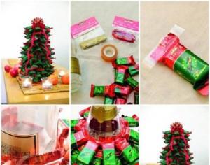 Идеи новогодней елки из конфет своими руками