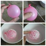 Nous fabriquons des boules décoratives à partir de fils et de colle